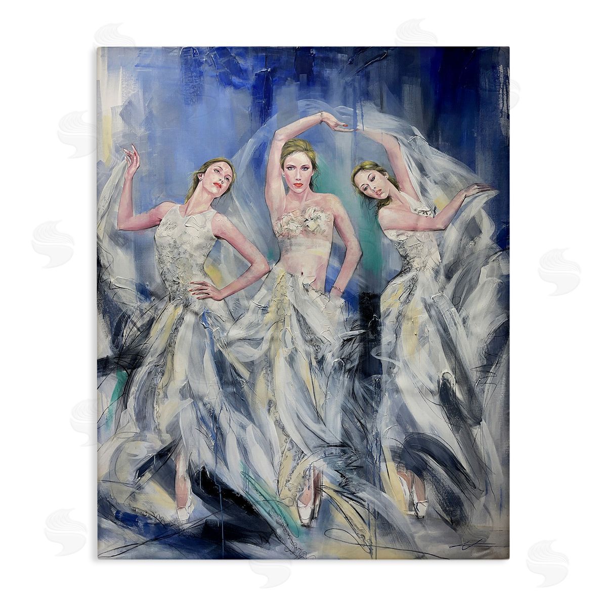 Fashionable Dancer Trio Canvas Wall Art, Home Decor by Lucille Lee