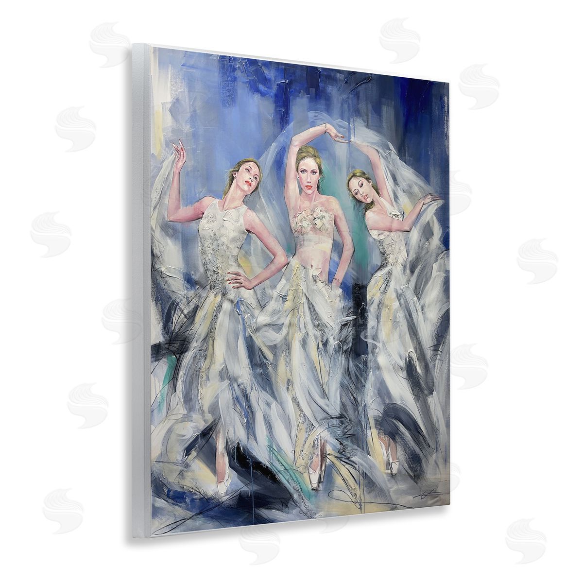 Fashionable Dancer Trio Wood Plaque Wall Art, Home Decor by Lucille Lee