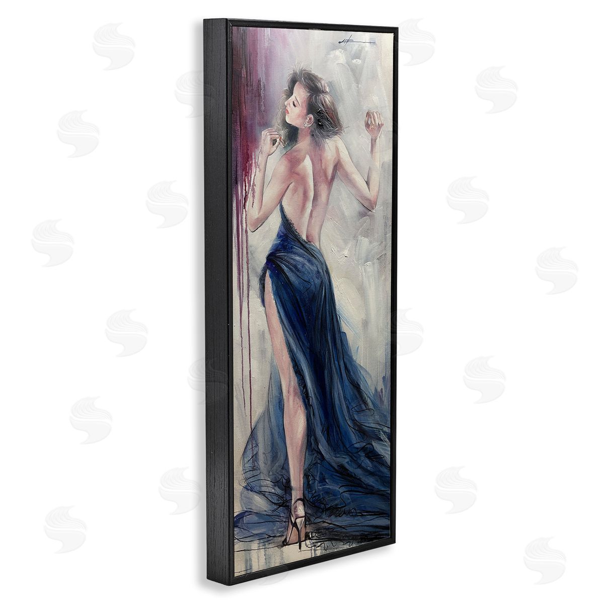 Trendy Elegance Visage Black Frame Print Wall Art, Home Decor by Lucille Lee