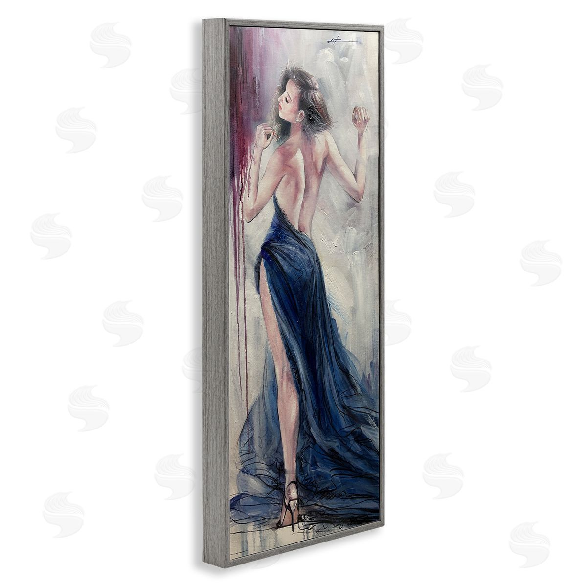 Trendy Elegance Visage Grey Frame Print Wall Art, Home Decor by Lucille Lee