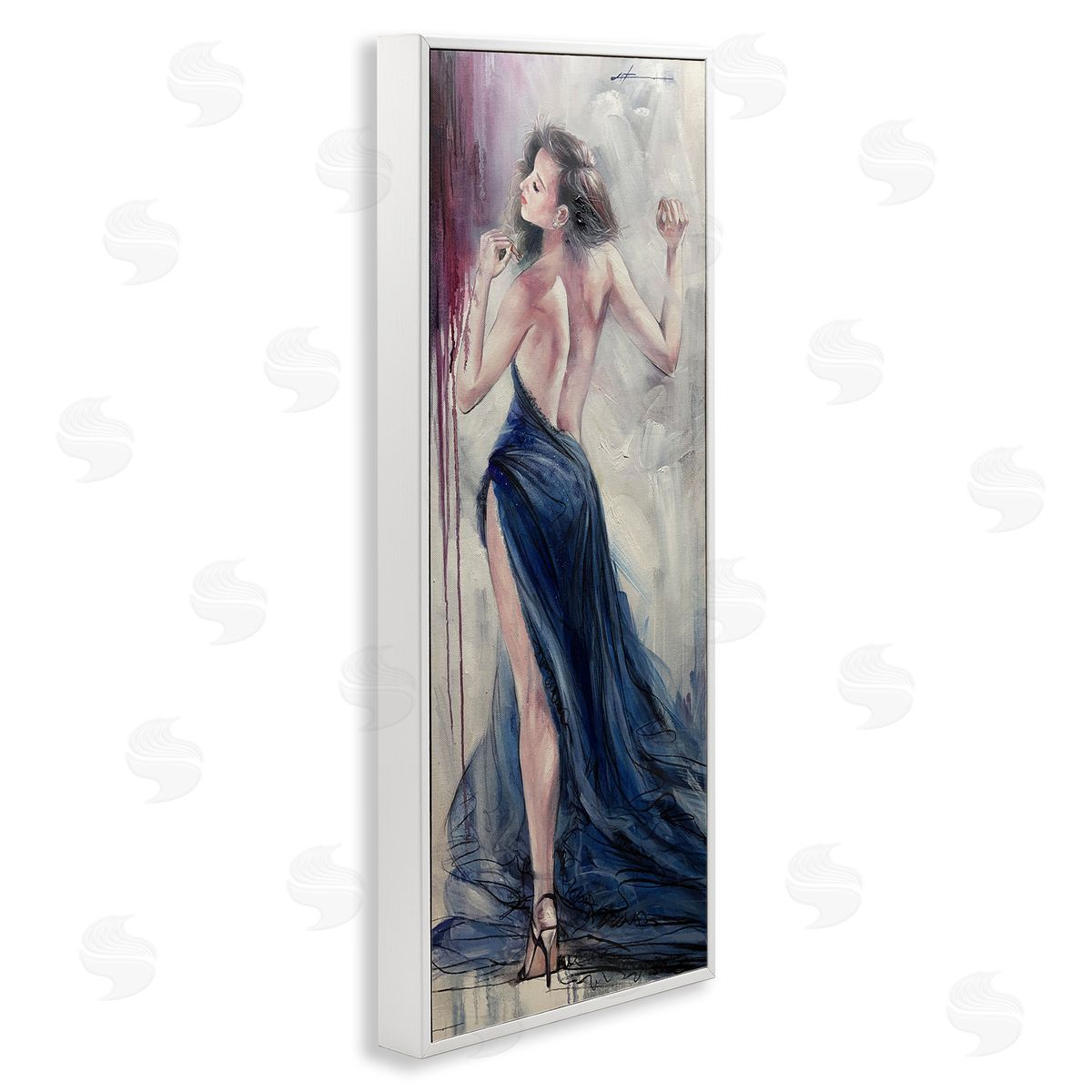 Trendy Elegance Visage White Frame Print Wall Art, Home Decor by Lucille Lee