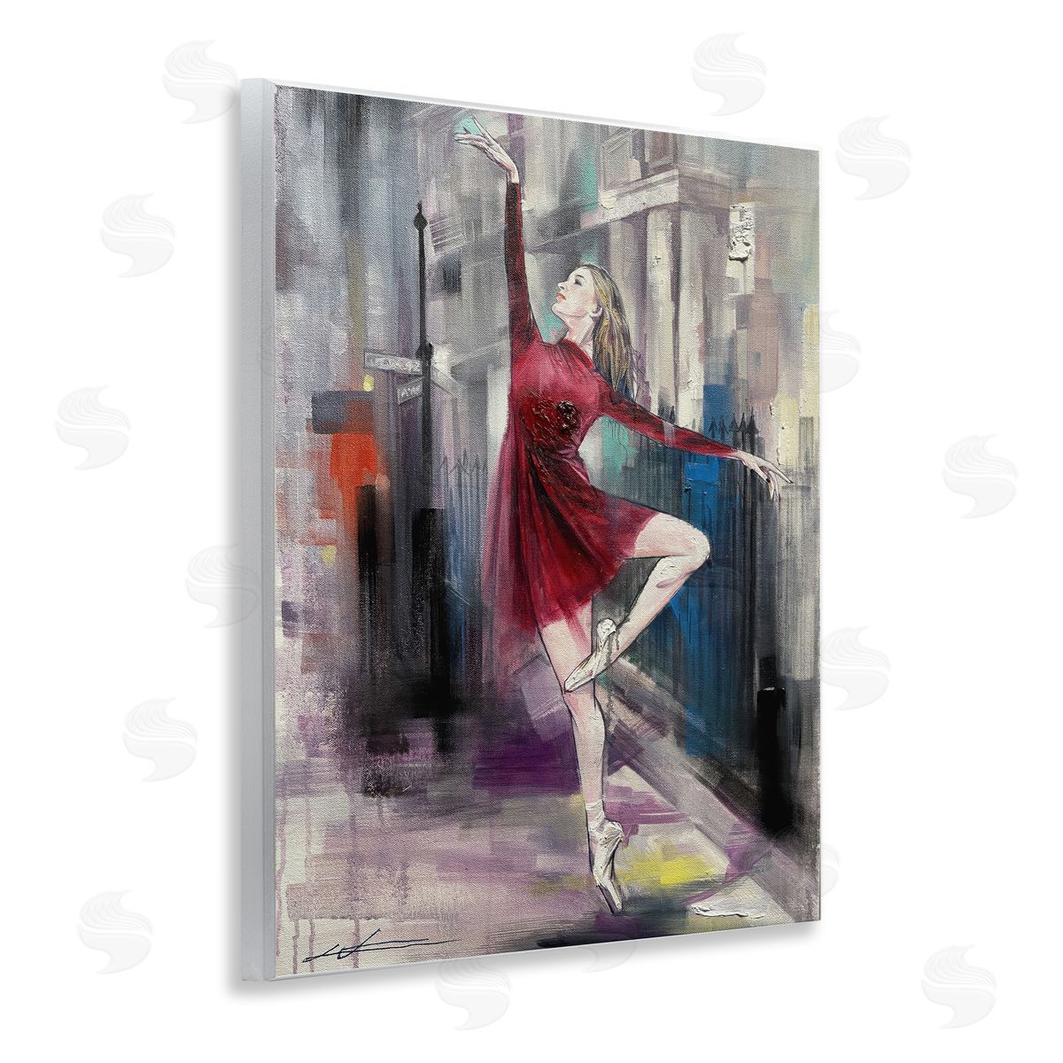 Ballet on City Street Wood Plaque Wall Art, Home Decor by Lucille Lee