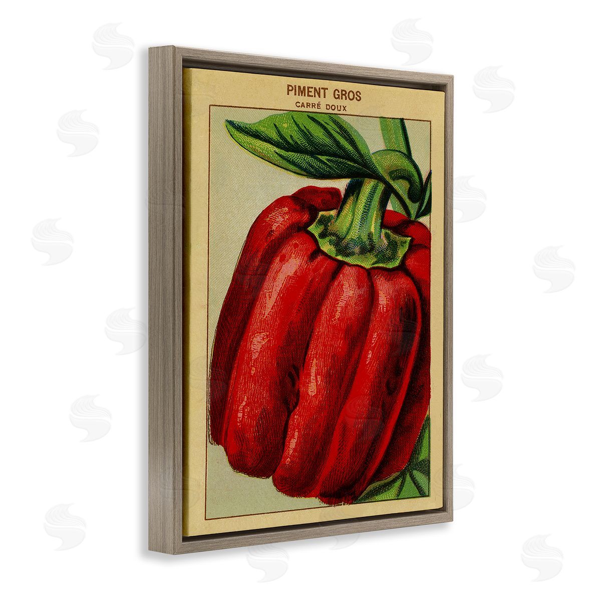 Country Vintage Pepper Brown Floating Frame Canvas Wall Art, Home Decor by Stupell Studio