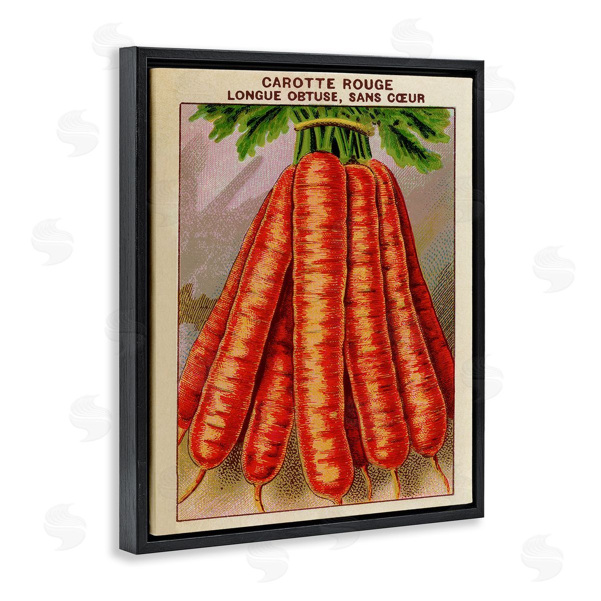 Country Vintage Carrots Black Floating Frame Canvas Wall Art, Home Decor by Stupell Studio