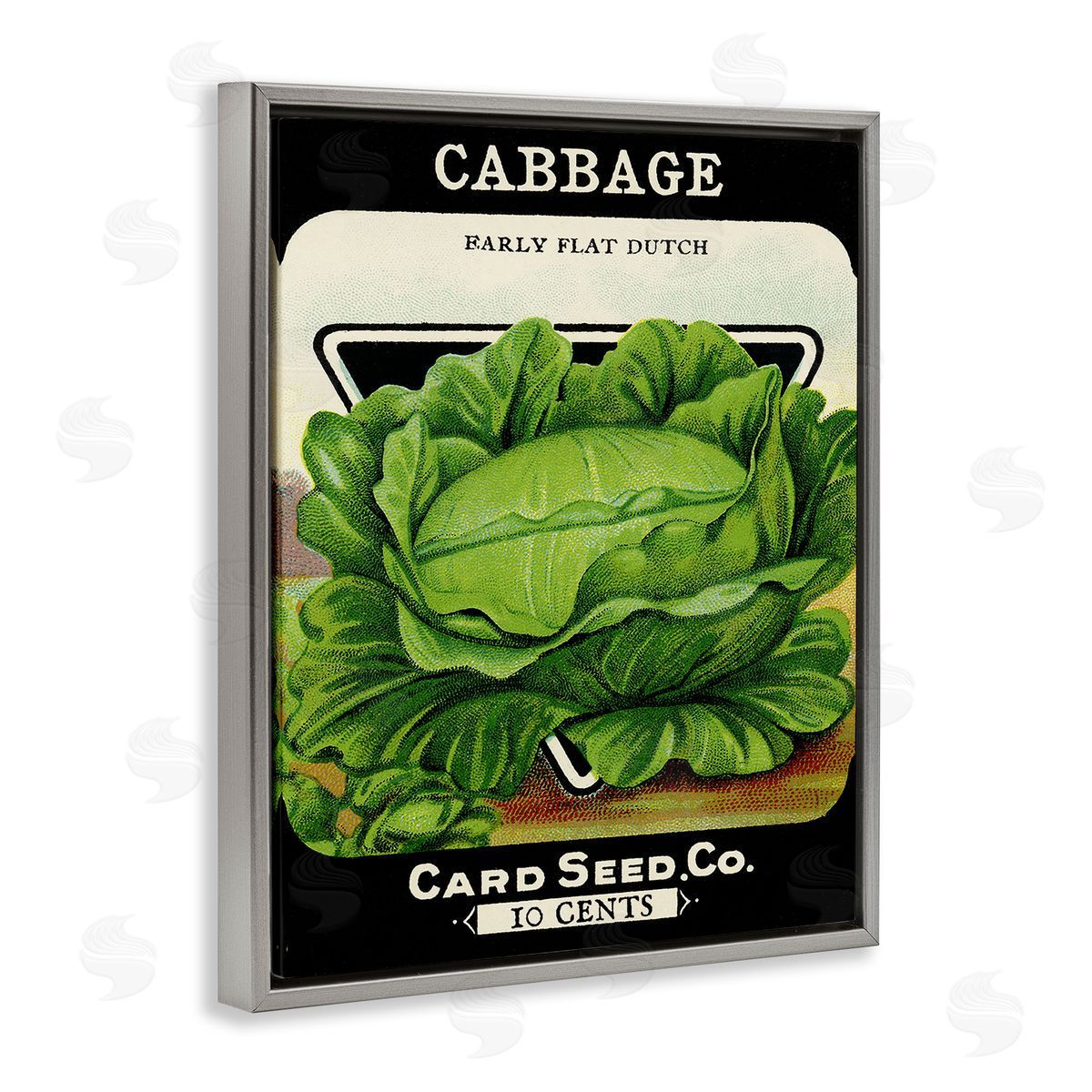 Vintage Garden Cabbage Grey Floating Frame Canvas Wall Art, Home Decor by Stupell Studio