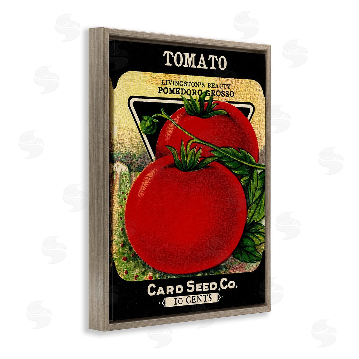 Vintage Garden Tomato Brown Floating Frame Canvas Wall Art, Home Decor by Stupell Studio