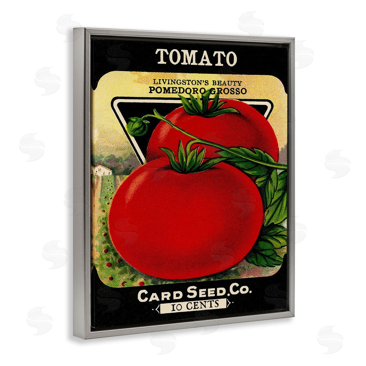 Vintage Garden Tomato Grey Floating Frame Canvas Wall Art, Home Decor by Stupell Studio