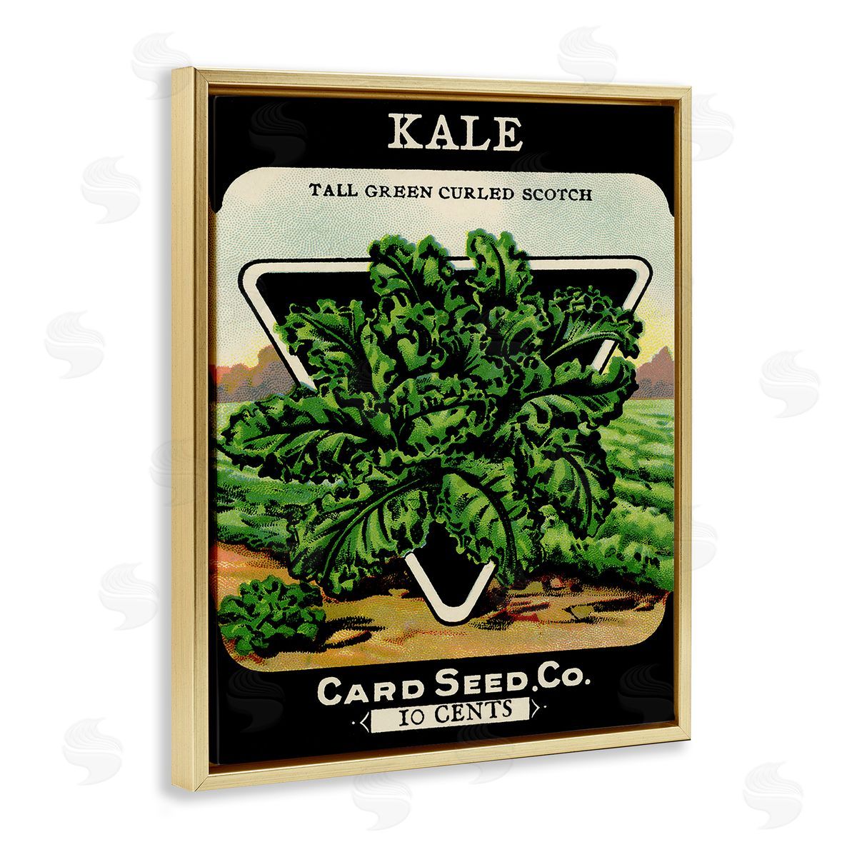 Vintage Garden Kale Gold Floating Frame Canvas Wall Art, Home Decor by Stupell Studio