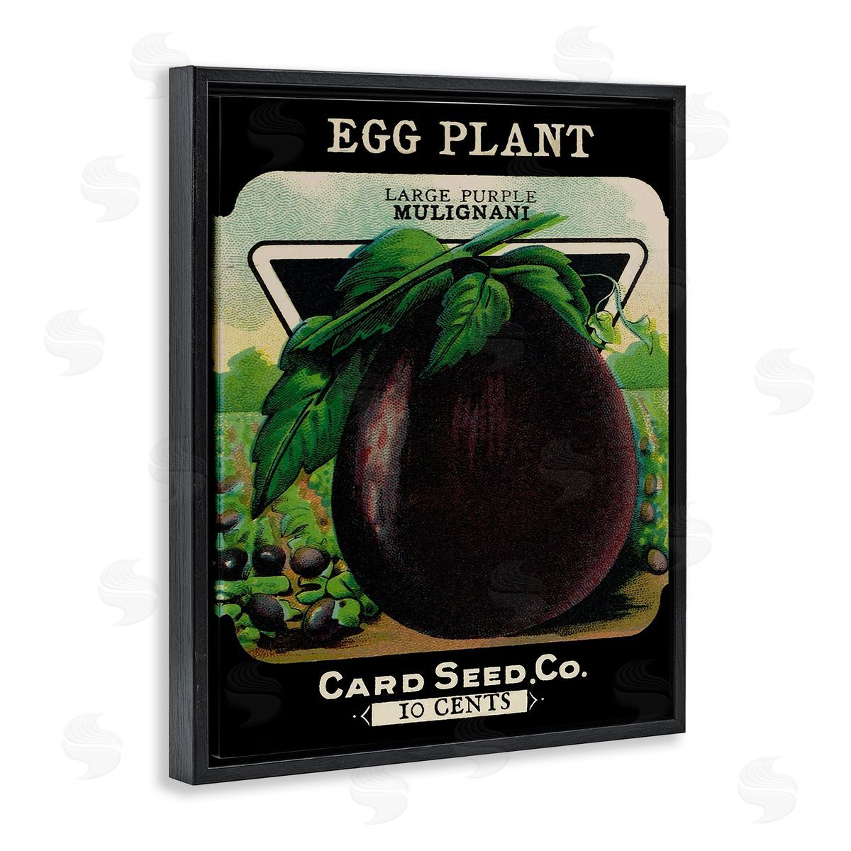 Vintage Garden Eggplant Black Floating Frame Canvas Wall Art, Home Decor by Stupell Studio