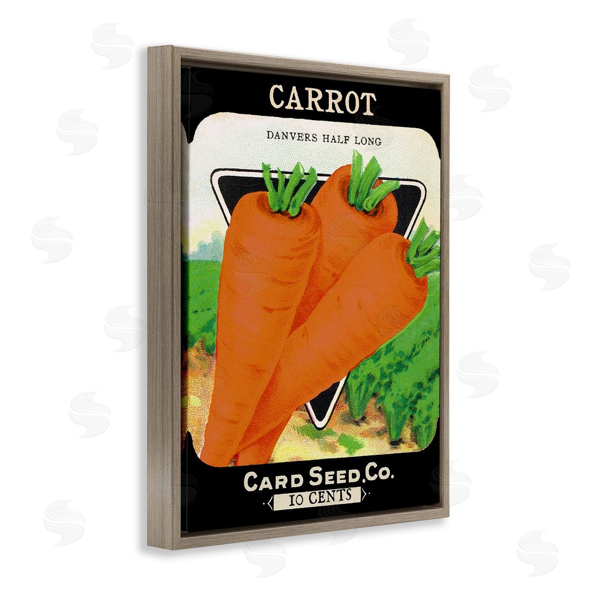 Vintage Garden Carrots Brown Floating Frame Canvas Wall Art, Home Decor by Stupell Studio