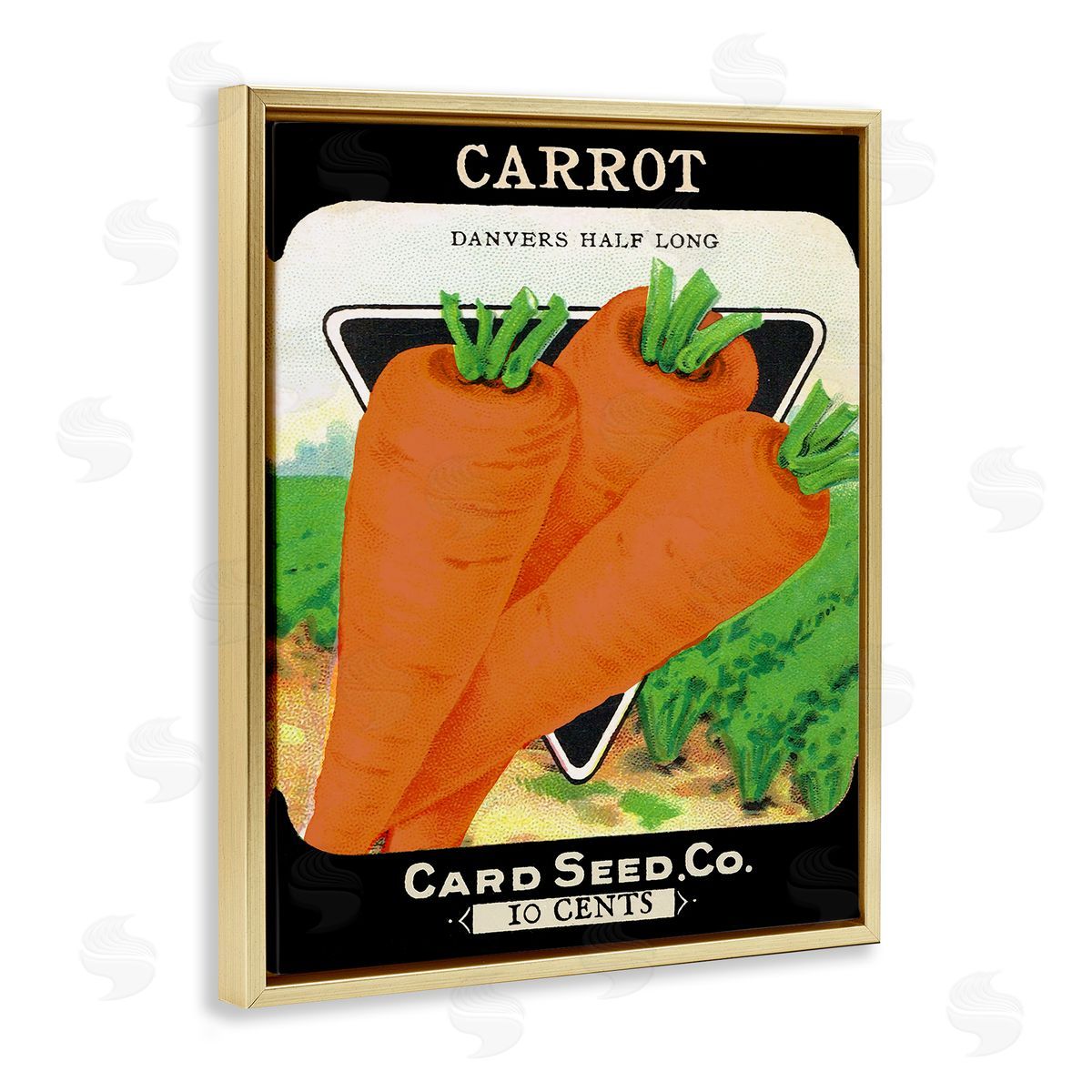 Vintage Garden Carrots Gold Floating Frame Canvas Wall Art, Home Decor by Stupell Studio