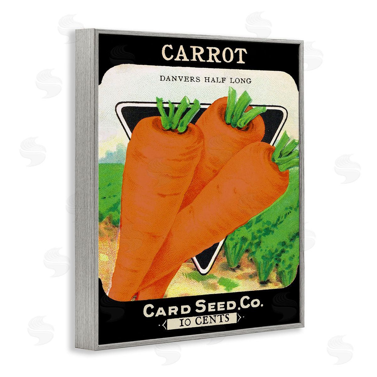 Vintage Garden Carrots Grey Frame Print Wall Art, Home Decor by Stupell Studio