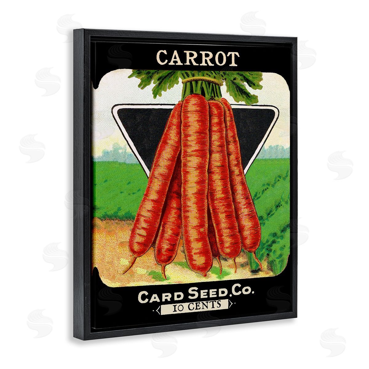 Vintage Gardening Carrots Black Floating Frame Canvas Wall Art, Home Decor by Stupell Studio
