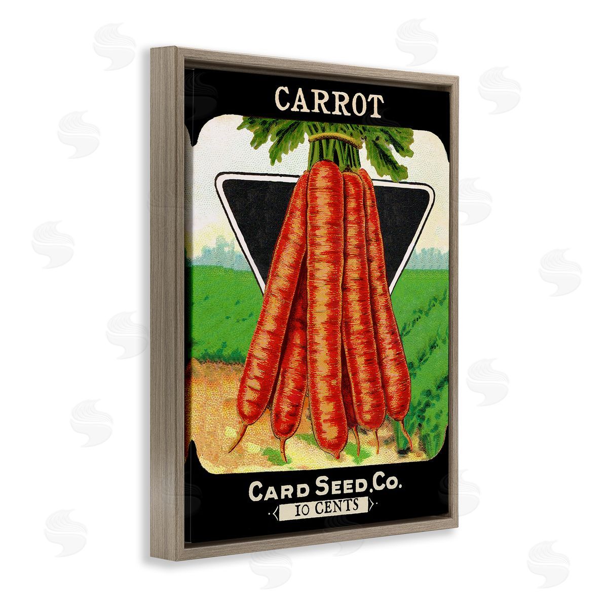 Vintage Gardening Carrots Brown Floating Frame Canvas Wall Art, Home Decor by Stupell Studio