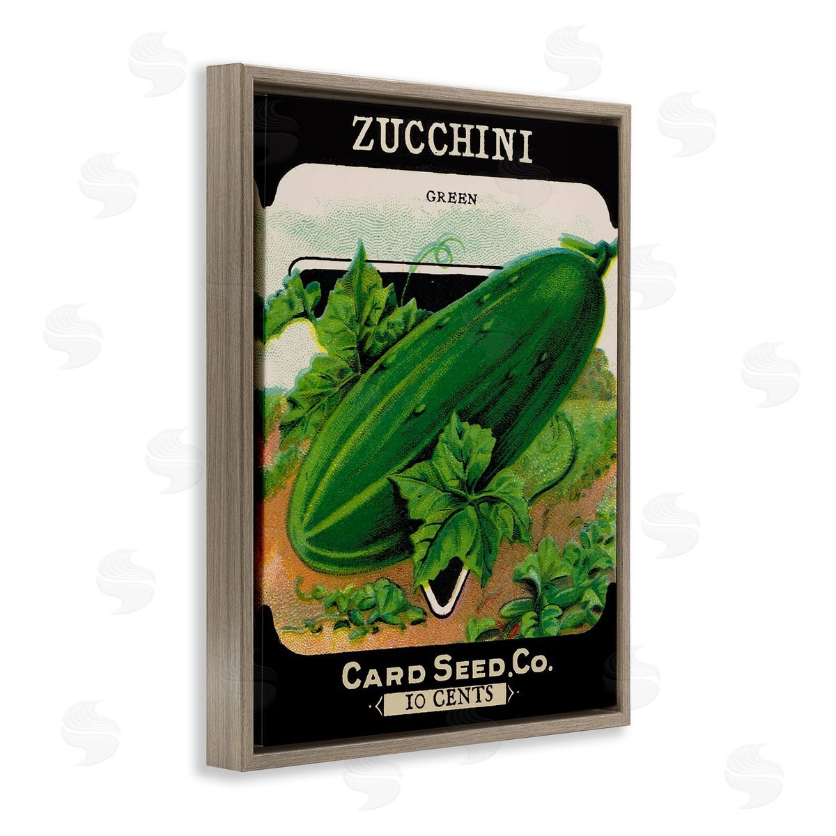 Vintage Garden Zucchini Brown Floating Frame Canvas Wall Art, Home Decor by Stupell Studio