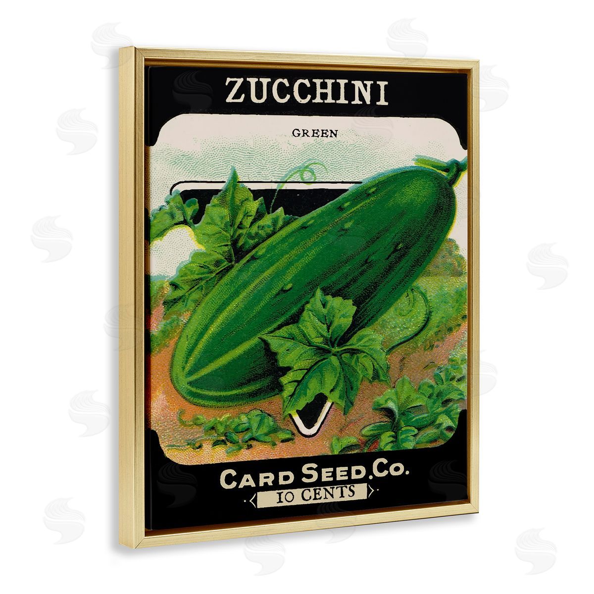 Vintage Garden Zucchini Gold Floating Frame Canvas Wall Art, Home Decor by Stupell Studio