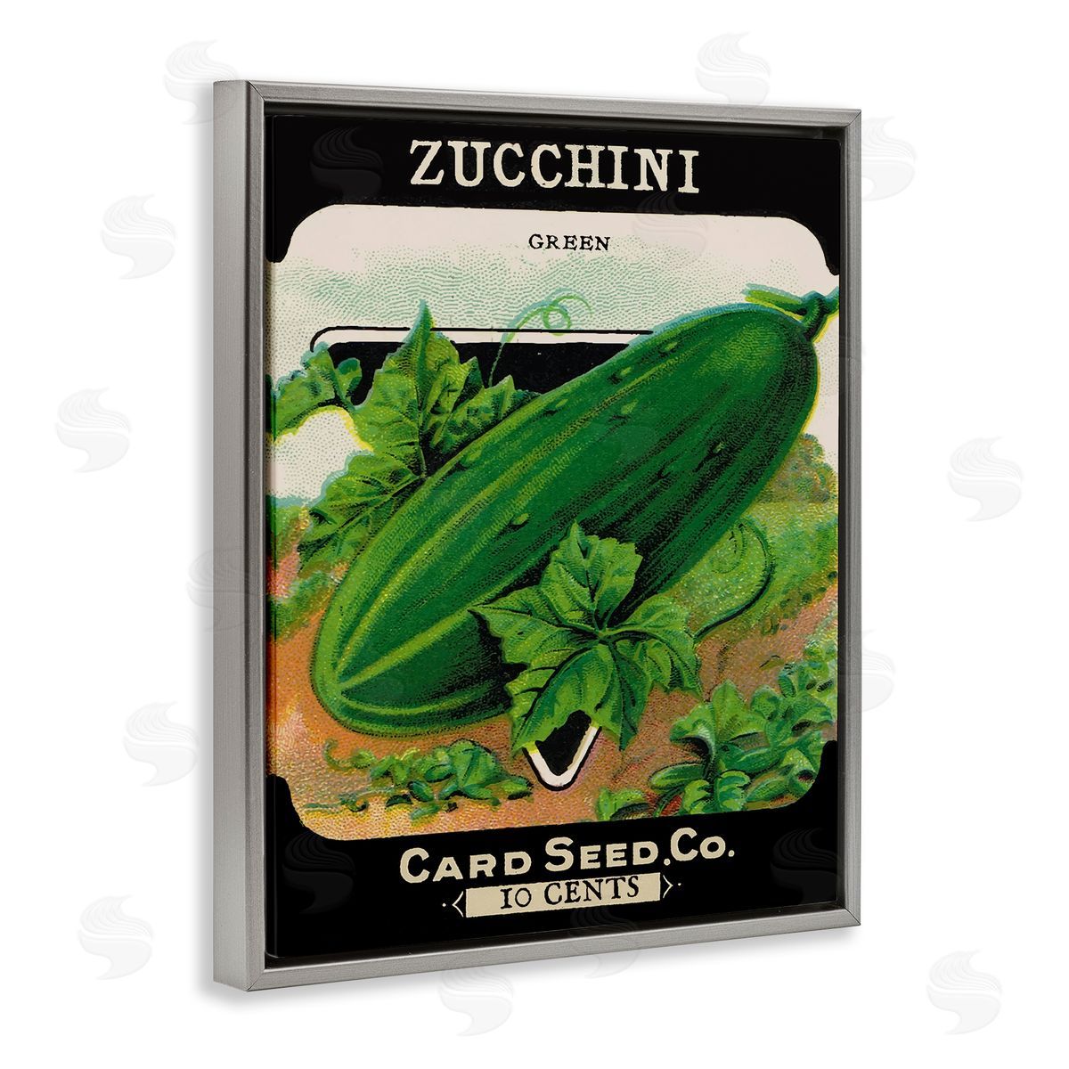 Vintage Garden Zucchini Grey Floating Frame Canvas Wall Art, Home Decor by Stupell Studio