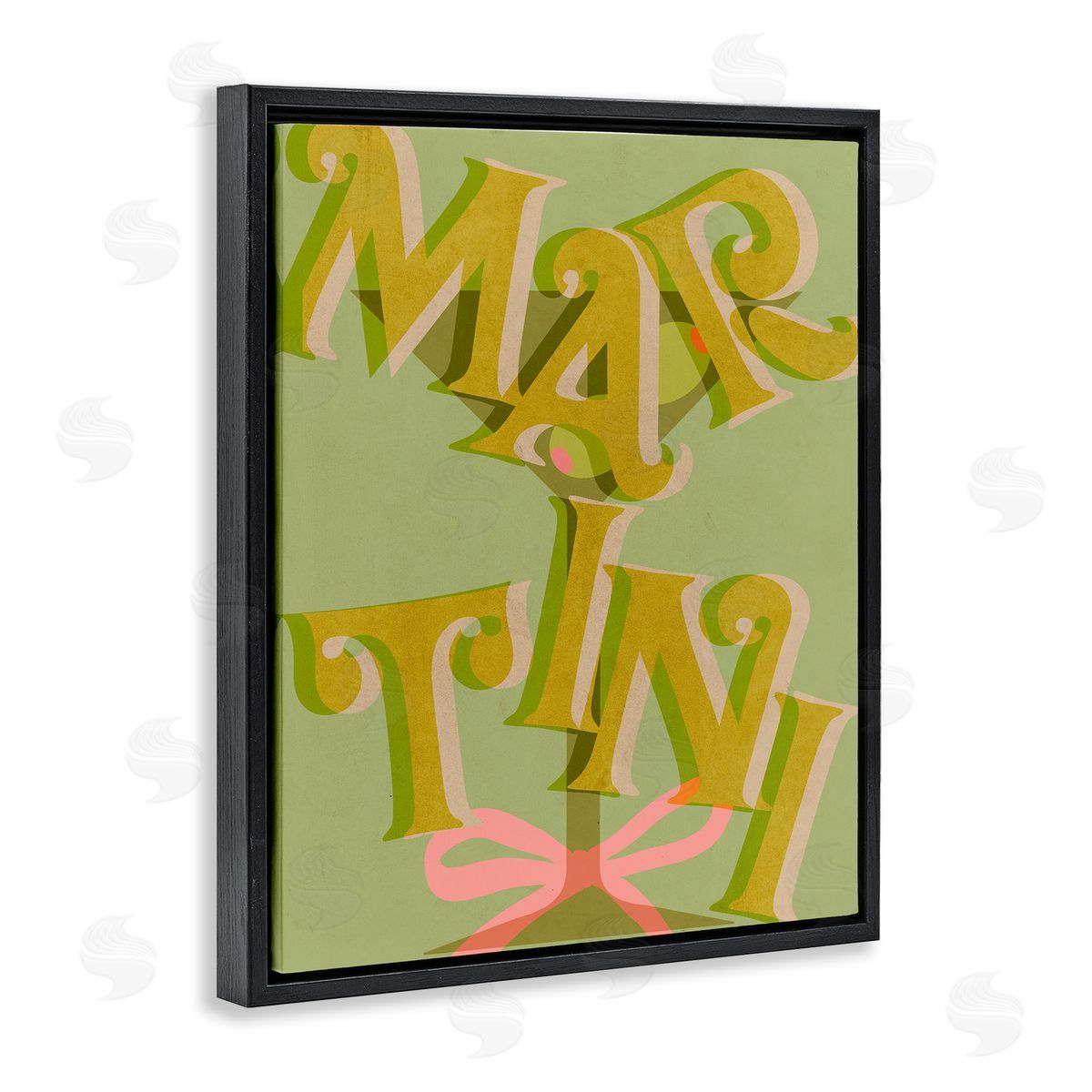 Classic Retro Martini Black Floating Frame Canvas Wall Art, Home Decor by Stupell Studio
