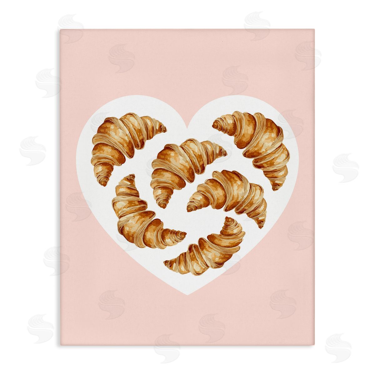 Morning Croissants in Heart Shape Canvas Wall Art, Home Decor by Stupell Studio