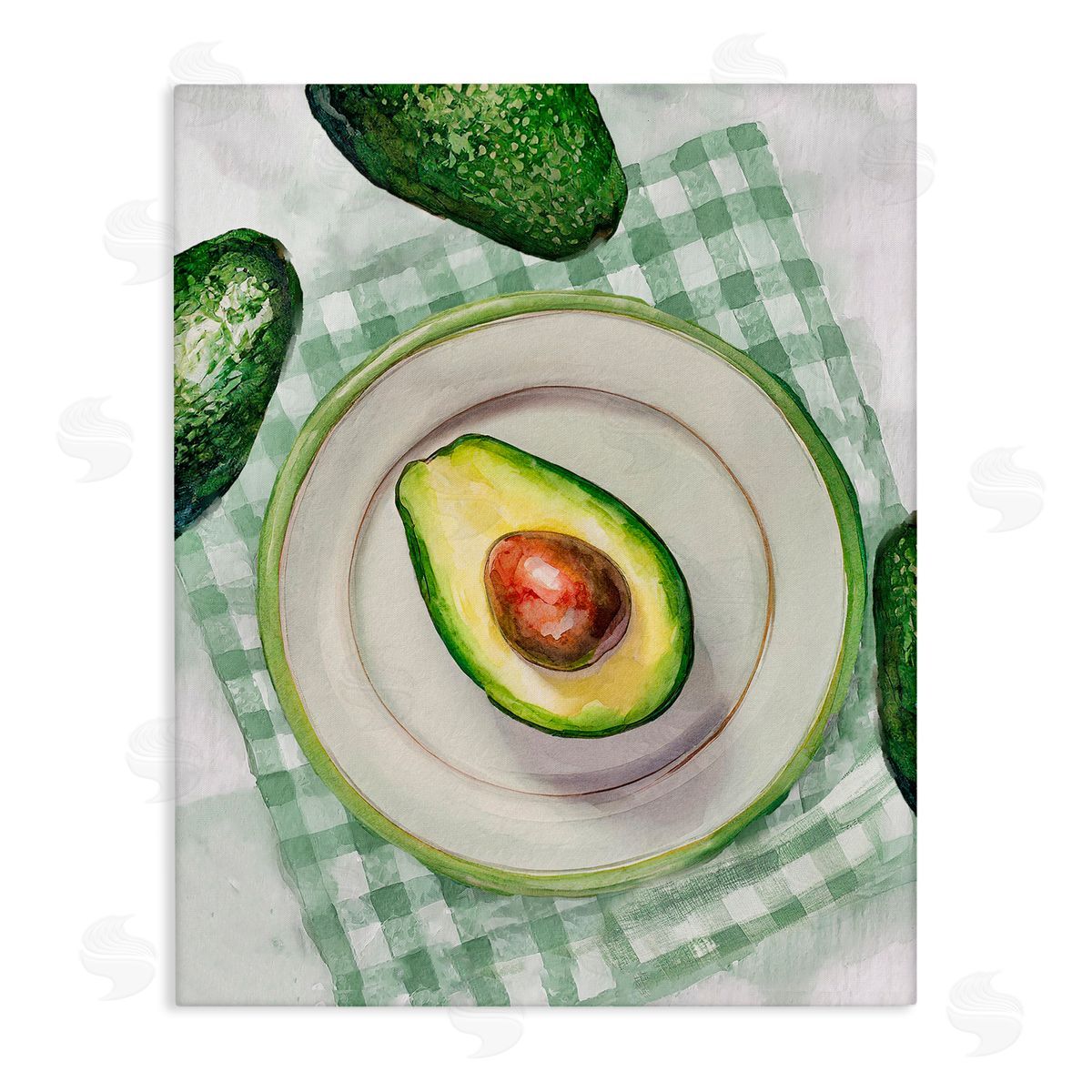 Delicious Avocado on Plate Canvas Wall Art, Home Decor by Stupell Studio