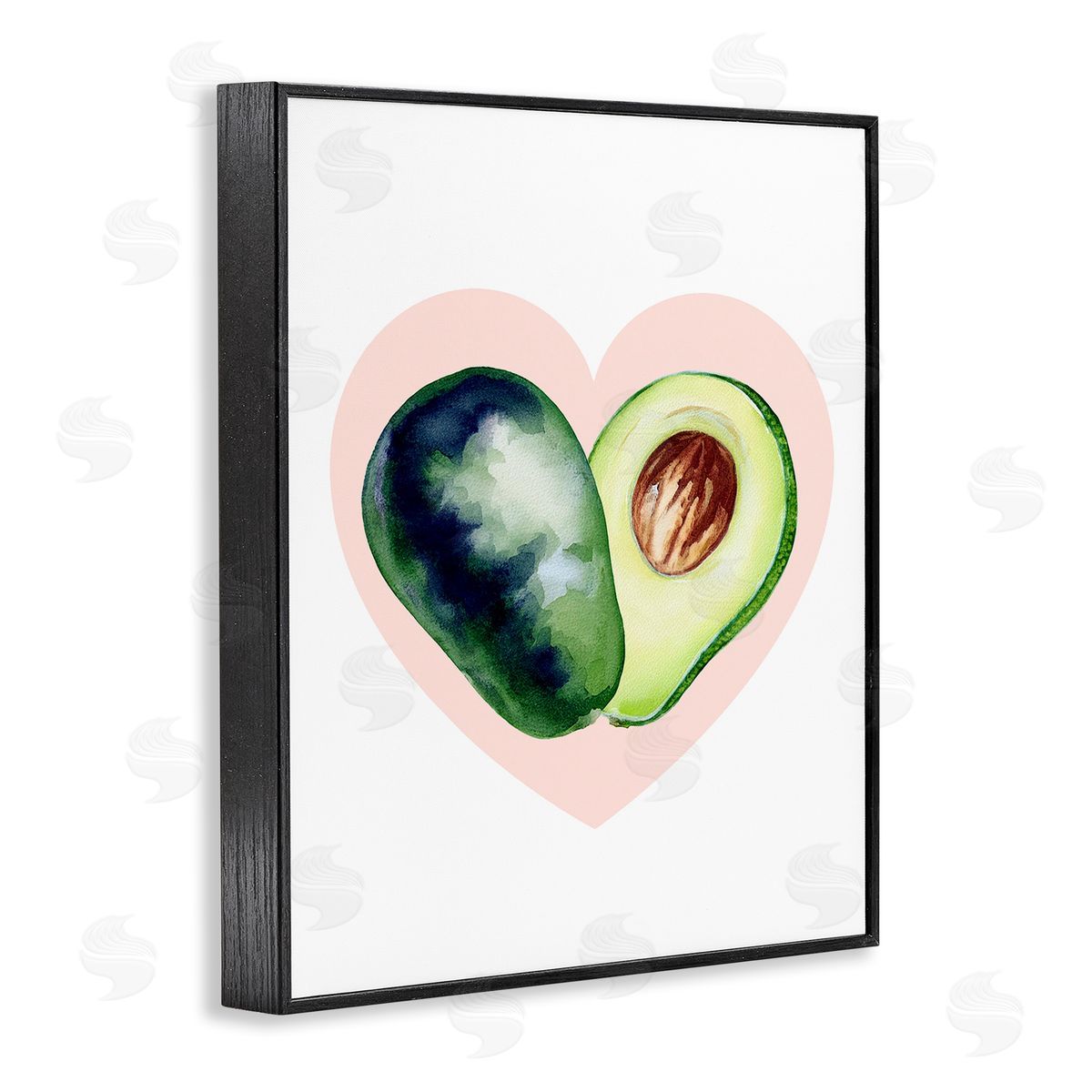 Heart Shaped Avocado Black Frame Print Wall Art, Home Decor by Stupell Studio