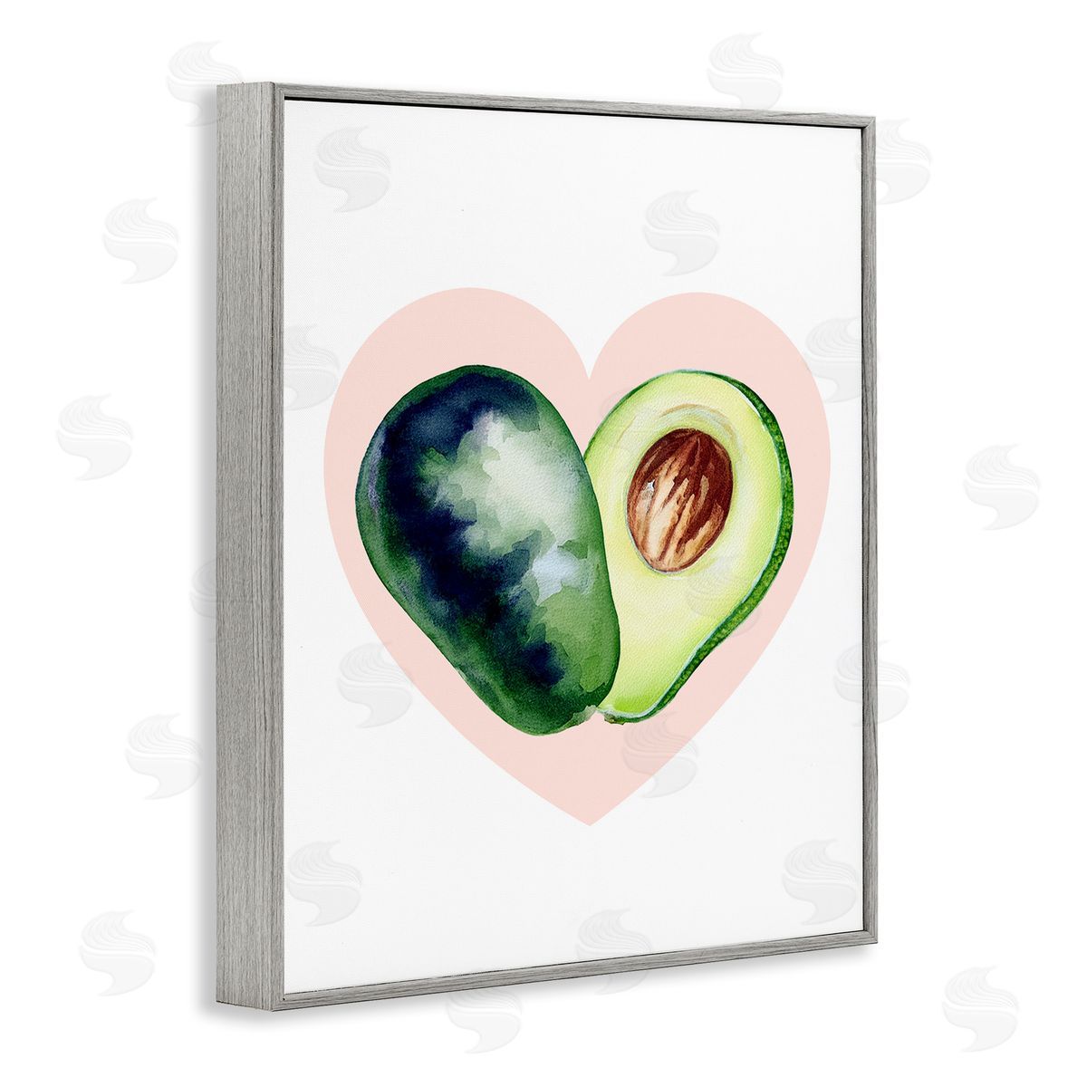 Heart Shaped Avocado Grey Frame Print Wall Art, Home Decor by Stupell Studio