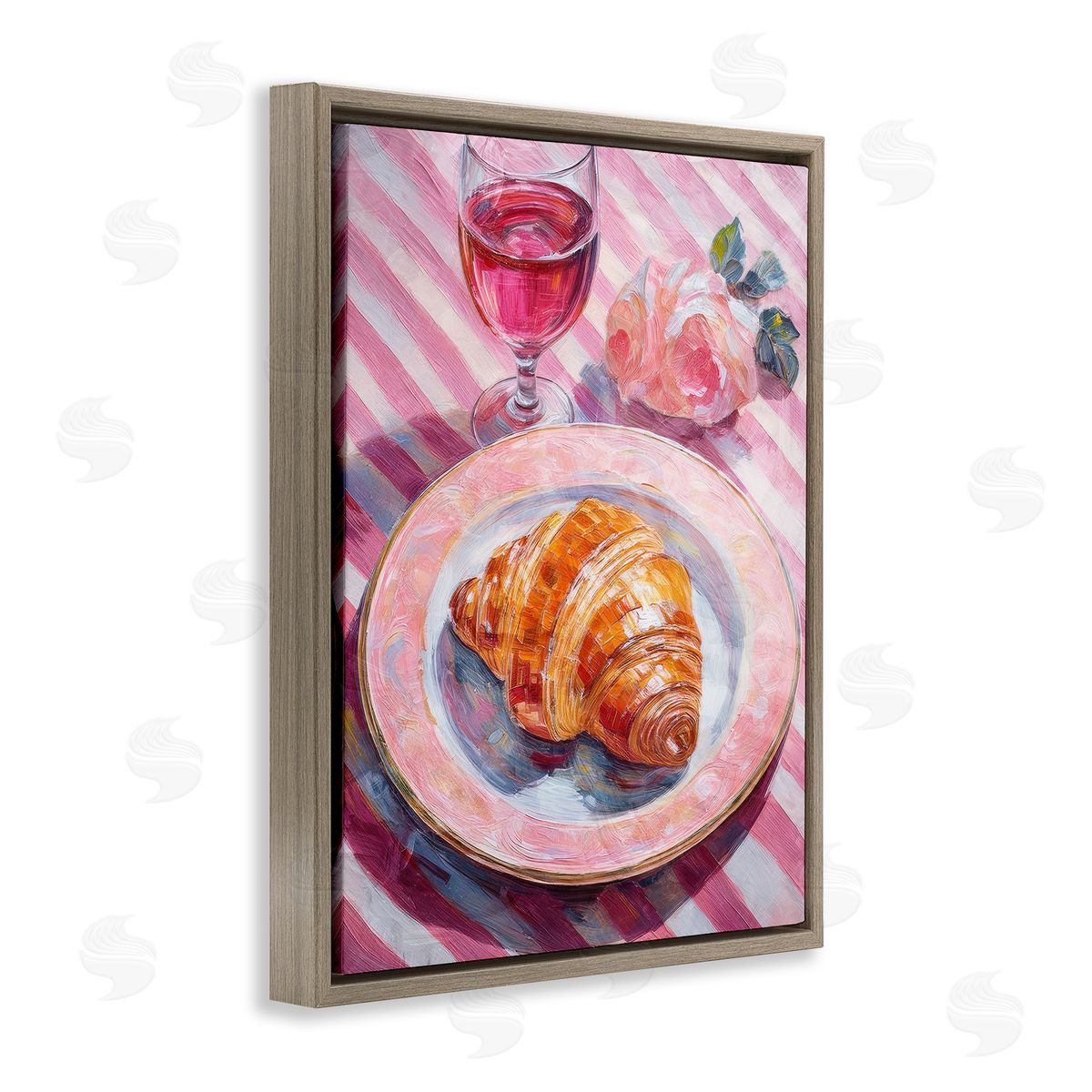 Pastel Brunch Meal Brown Floating Frame Canvas Wall Art, Home Decor by Stupell Studio