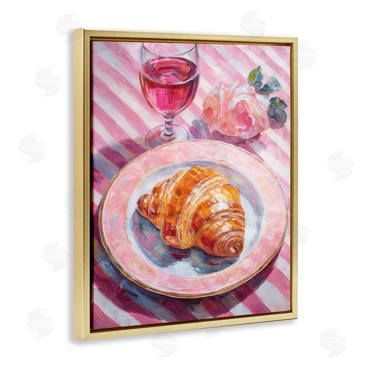 Pastel Brunch Meal Gold Floating Frame Canvas Wall Art, Home Decor by Stupell Studio