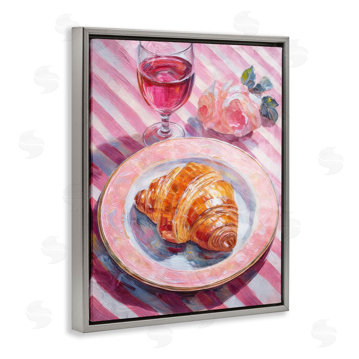 Pastel Brunch Meal Grey Floating Frame Canvas Wall Art, Home Decor by Stupell Studio