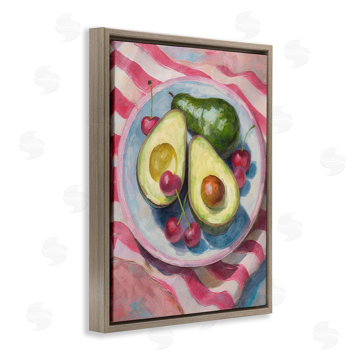 Avocado & Fruits Meal Brown Floating Frame Canvas Wall Art, Home Decor by Stupell Studio