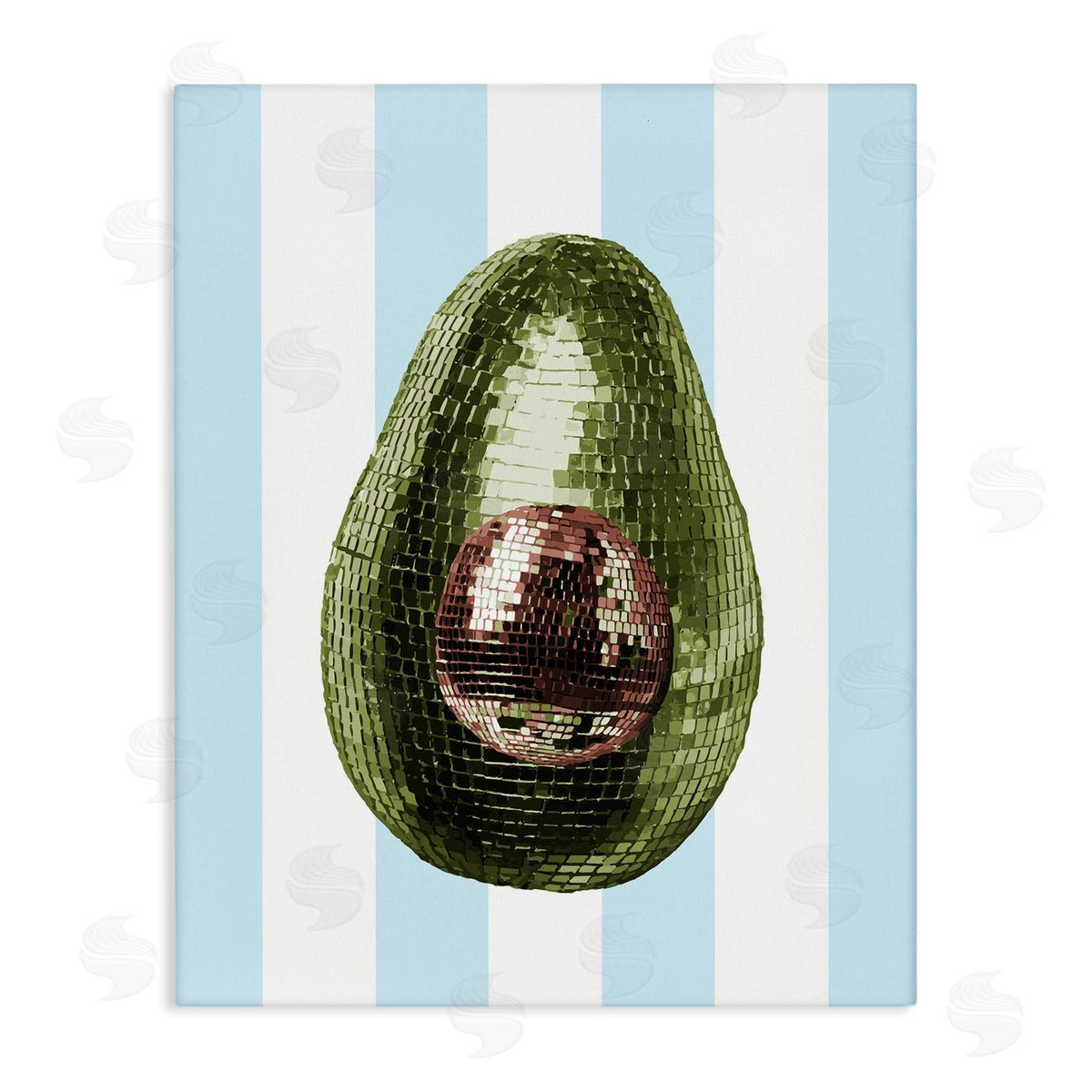 Disco Avocado on Blue Canvas Wall Art, Home Decor by Stupell Studio