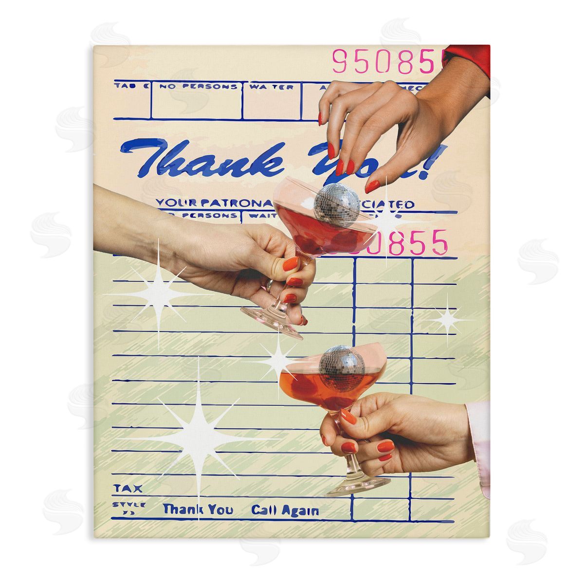 Drink Cheers Restaurant Check Canvas Wall Art, Home Decor by Stupell Studio