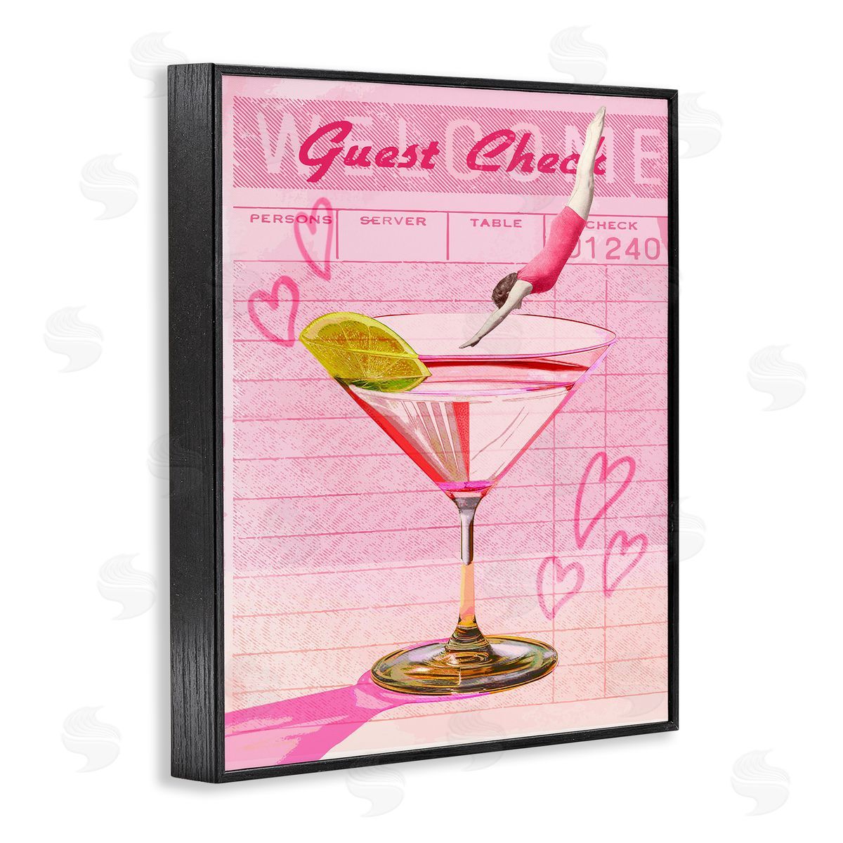 Diver into Cocktail Guest Check Black Frame Print Wall Art, Home Decor by Stupell Studio