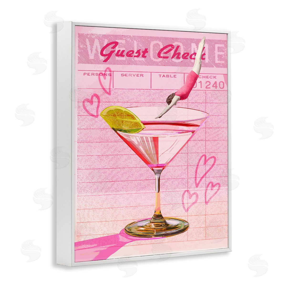 Diver into Cocktail Guest Check White Frame Print Wall Art, Home Decor by Stupell Studio
