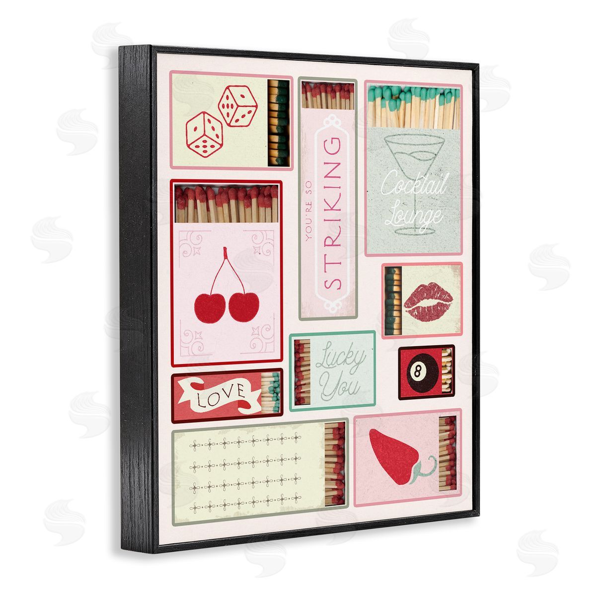 Trendy Glam Matchboxes Black Frame Print Wall Art, Home Decor by Stupell Studio
