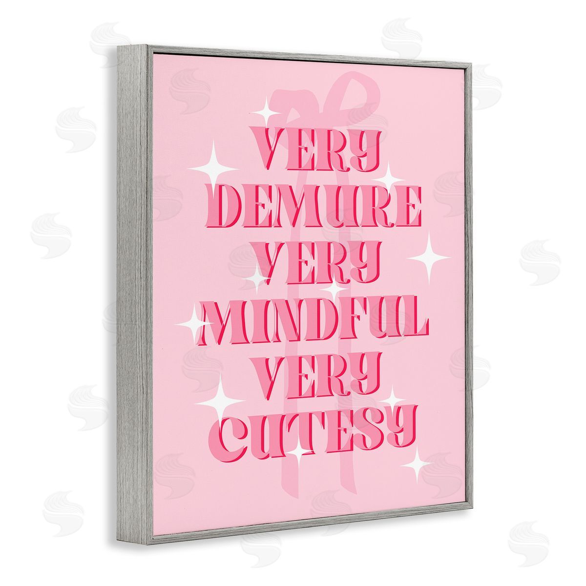 Pink Demure Mindful & Cutesy Grey Frame Print Wall Art, Home Decor by Stupell Studio