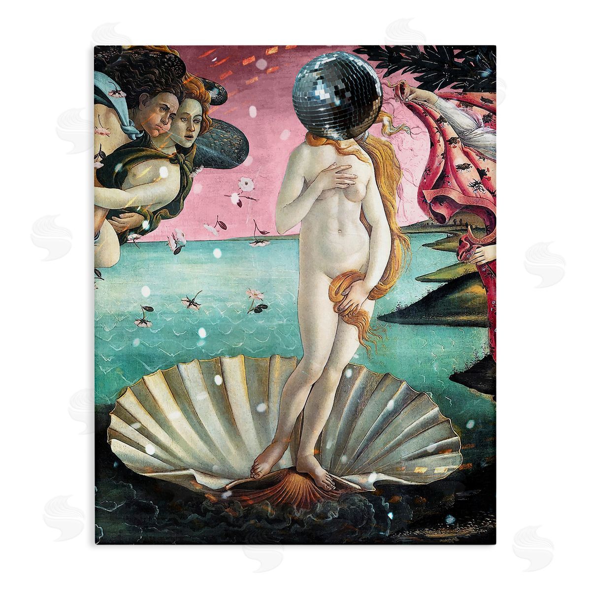 Classic Clamshell with Disco Ball Canvas Wall Art, Home Decor by Stupell Studio