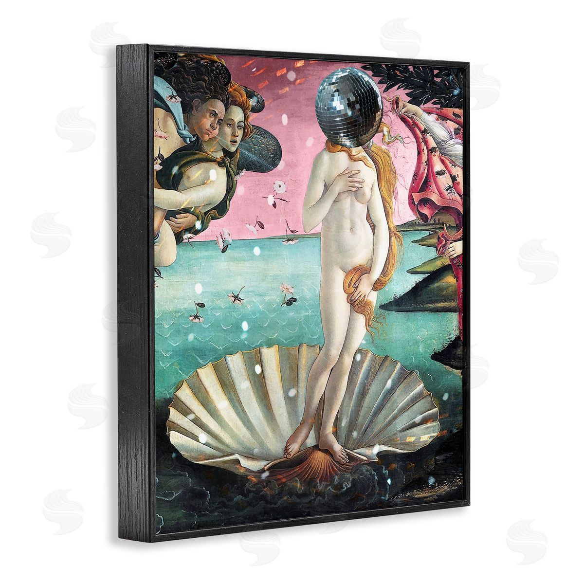 Classic Clamshell with Disco Ball Black Frame Print Wall Art, Home Decor by Stupell Studio