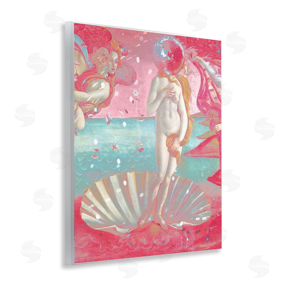 Chromatic Disco Venus & Clamshell Wood Plaque Wall Art, Home Decor by Stupell Studio