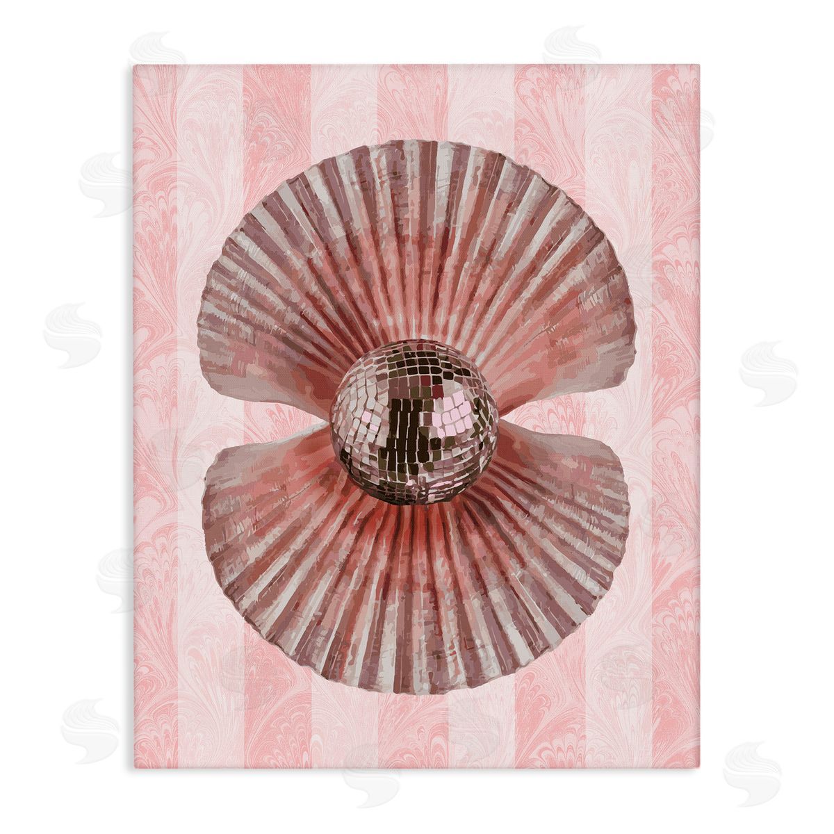 Disco Pearl in Clam Shell Canvas Wall Art, Home Decor by Stupell Studio