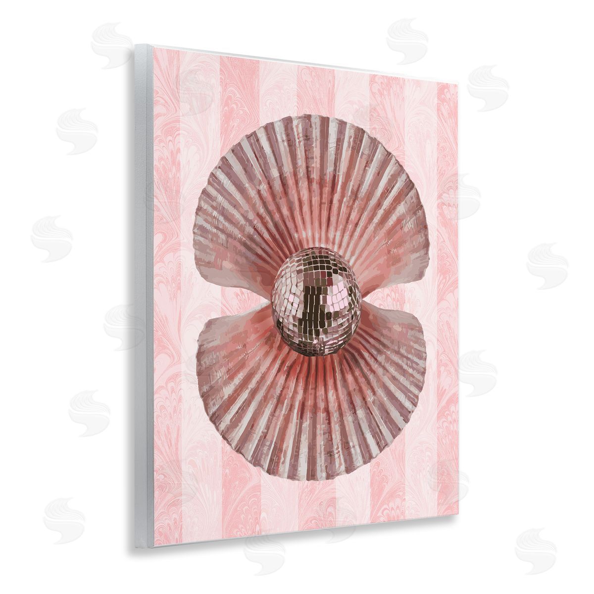 Disco Pearl in Clam Shell Wood Plaque Wall Art, Home Decor by Stupell Studio