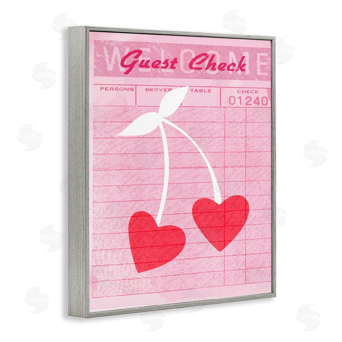 Cherries on Guest Check Grey Frame Print Wall Art, Home Decor by Stupell Studio