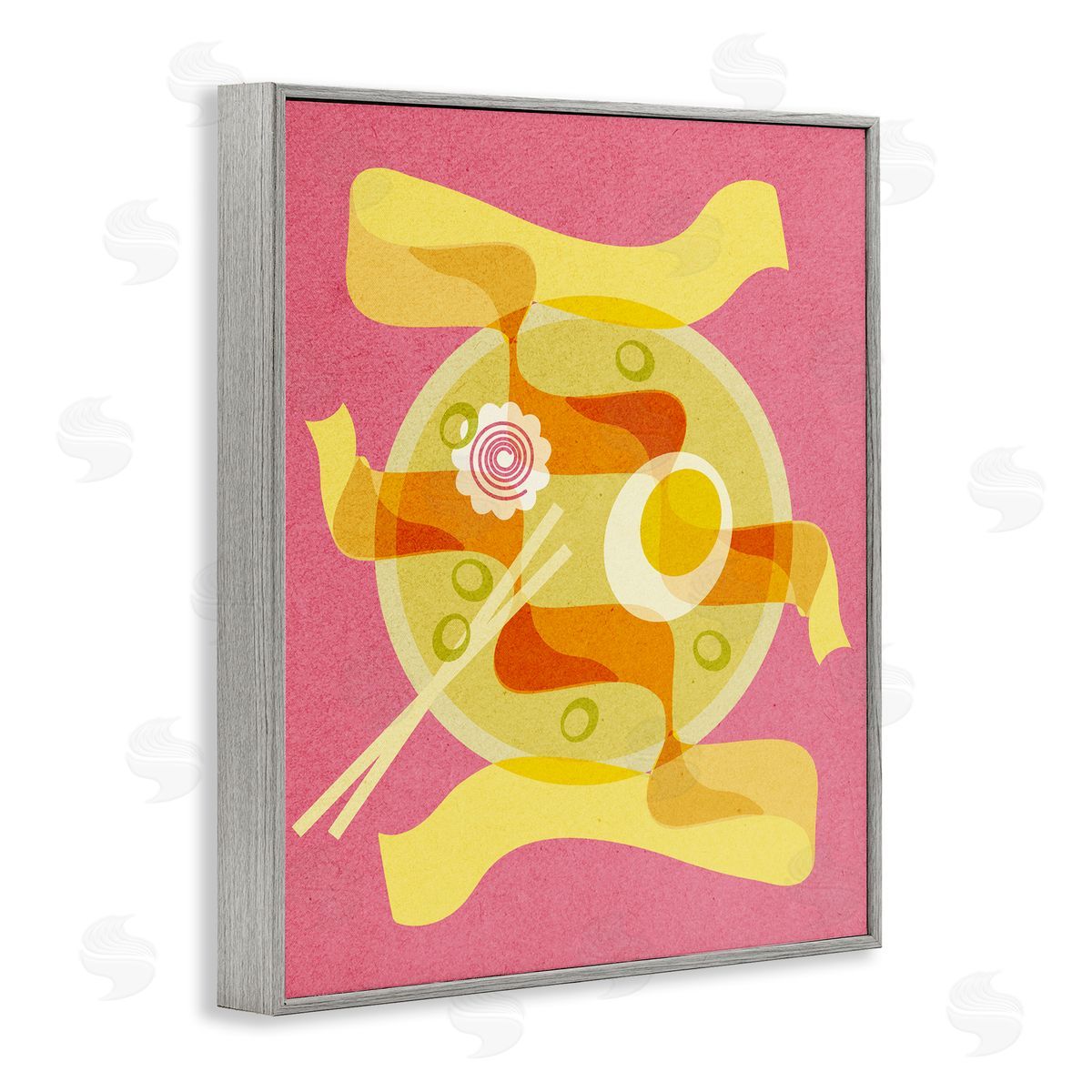 Retro Mod Ramen Bowl Grey Frame Print Wall Art, Home Decor by Stupell Studio