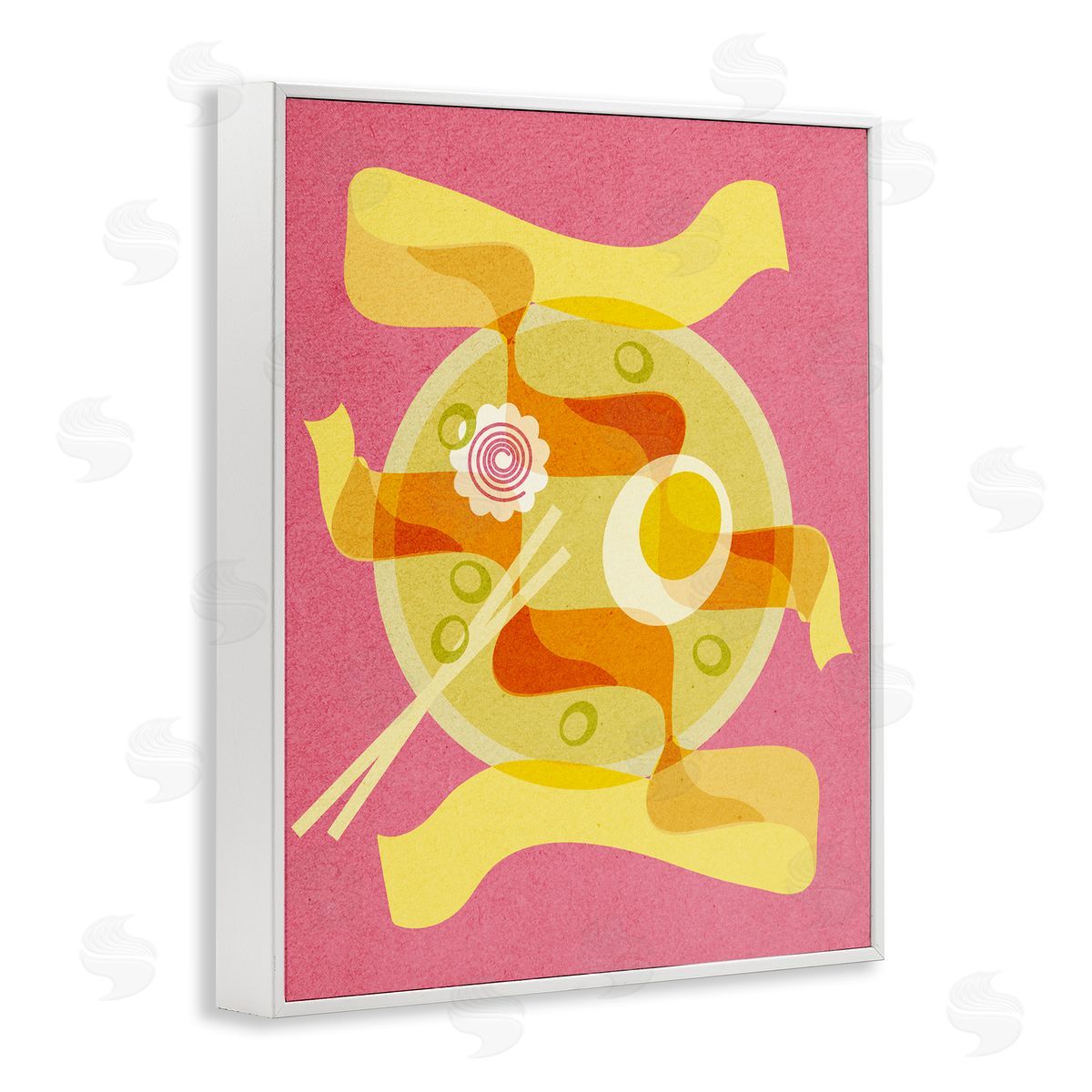 Retro Mod Ramen Bowl White Frame Print Wall Art, Home Decor by Stupell Studio