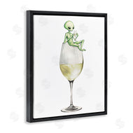 Stupell Studio | Alien Perched on Champagne Glass