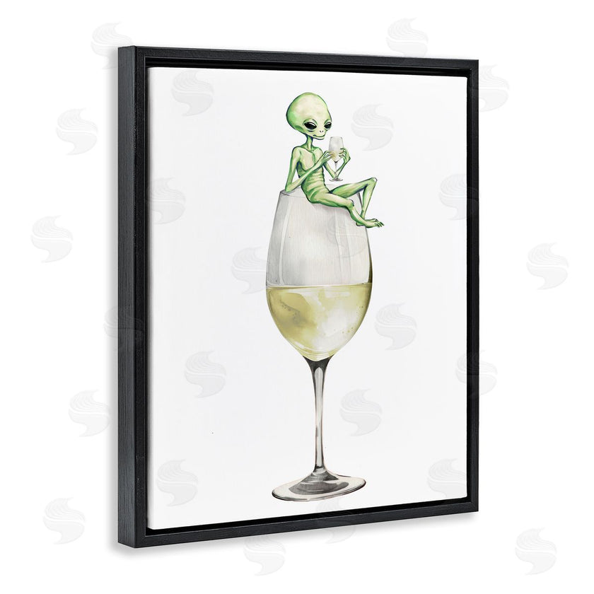 Stupell Studio | Alien Perched on Champagne Glass
