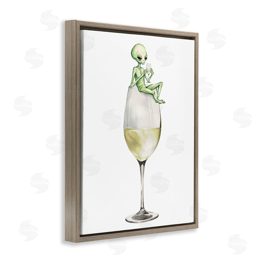 Stupell Studio | Alien Perched on Champagne Glass