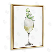 Stupell Studio | Alien Perched on Champagne Glass
