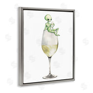 Stupell Studio | Alien Perched on Champagne Glass