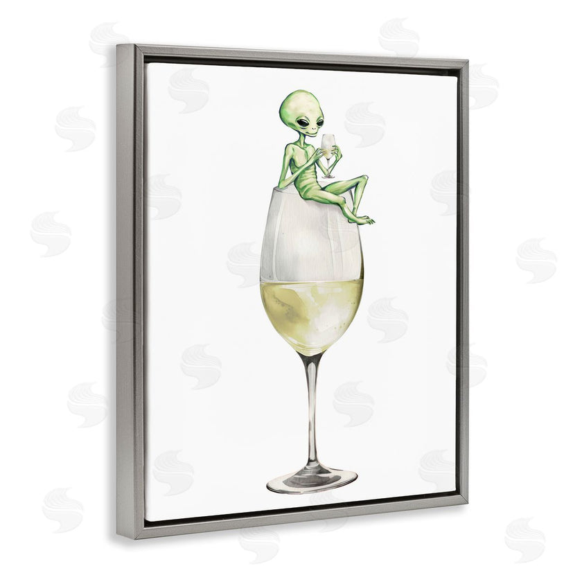 Stupell Studio | Alien Perched on Champagne Glass